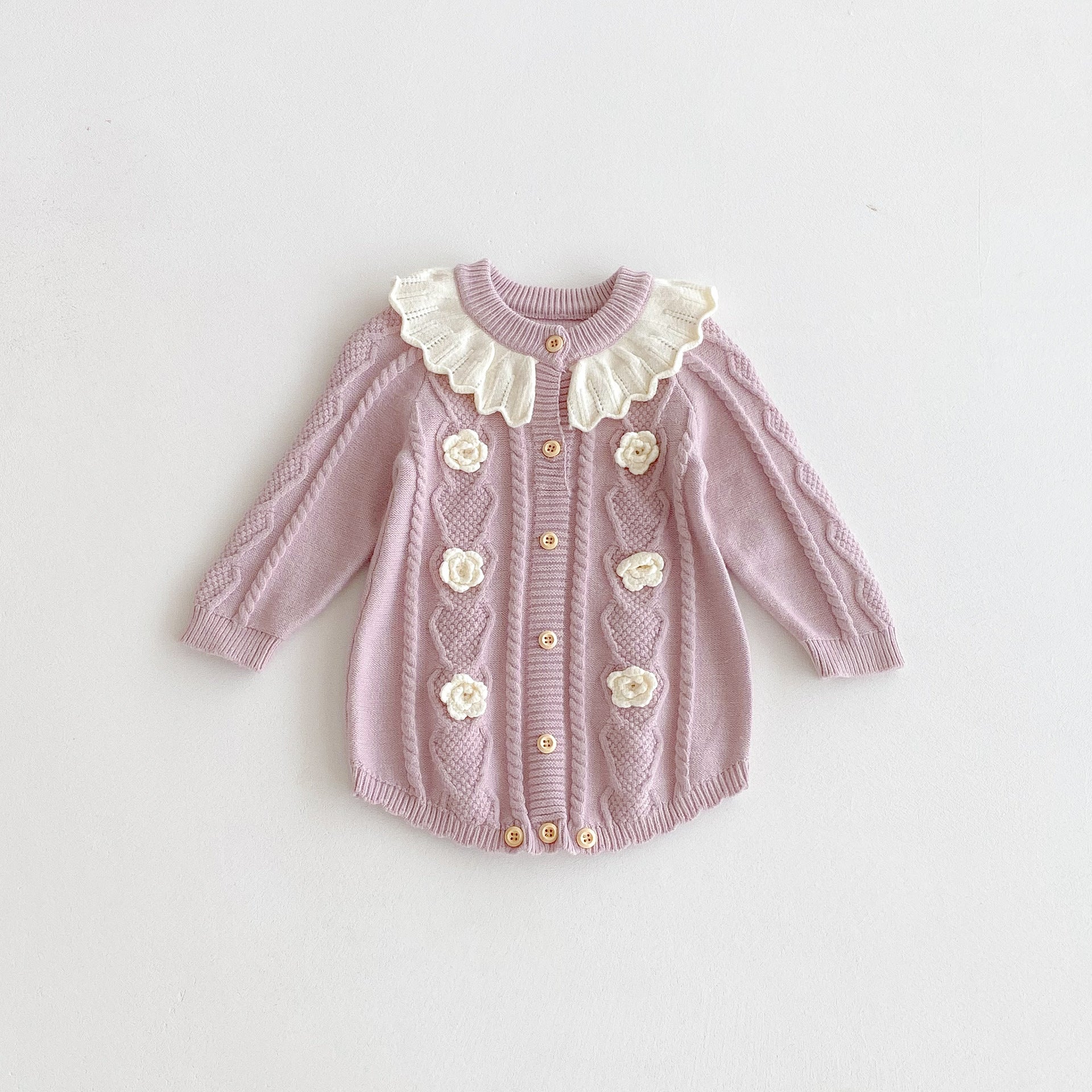 Robe de saut en maille à col de feuille de lotus
