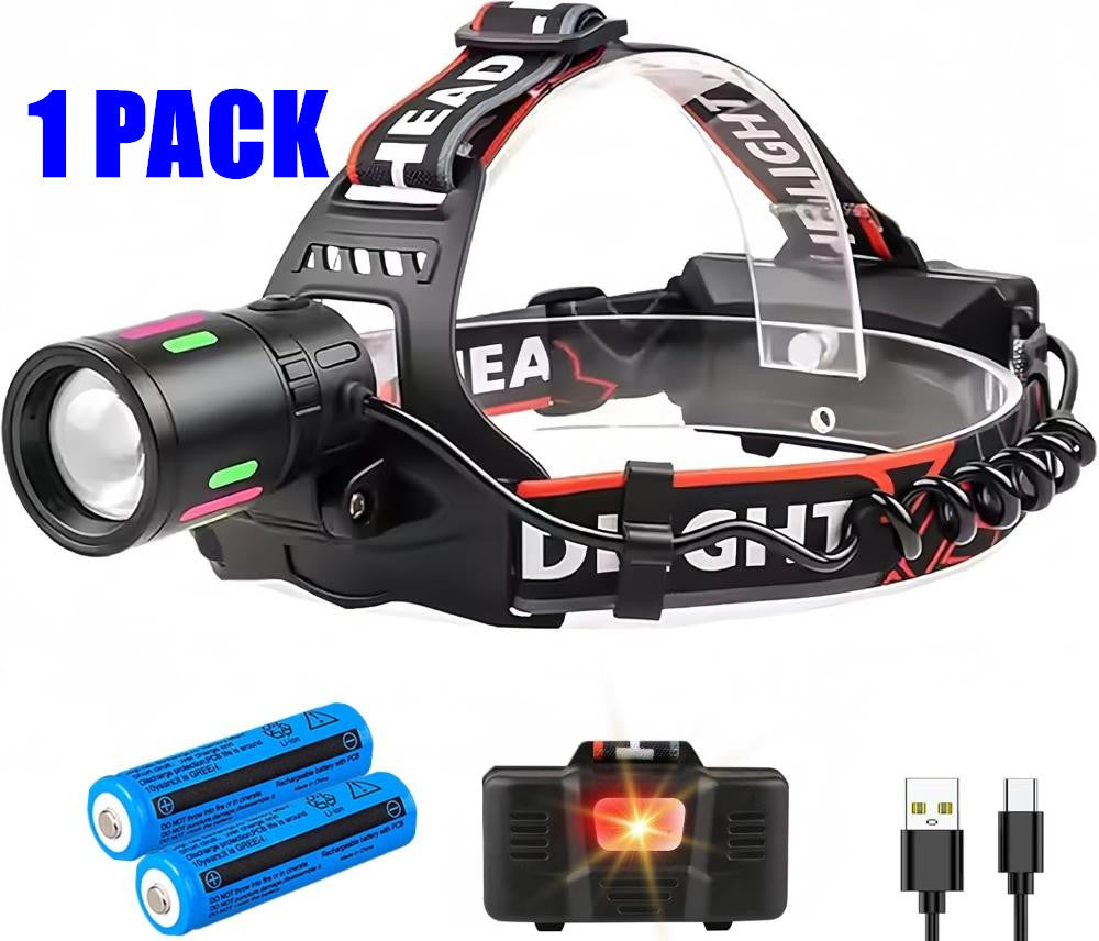 9900000LM Lampe de phare LED rechargeable phare de camping lampe de phare