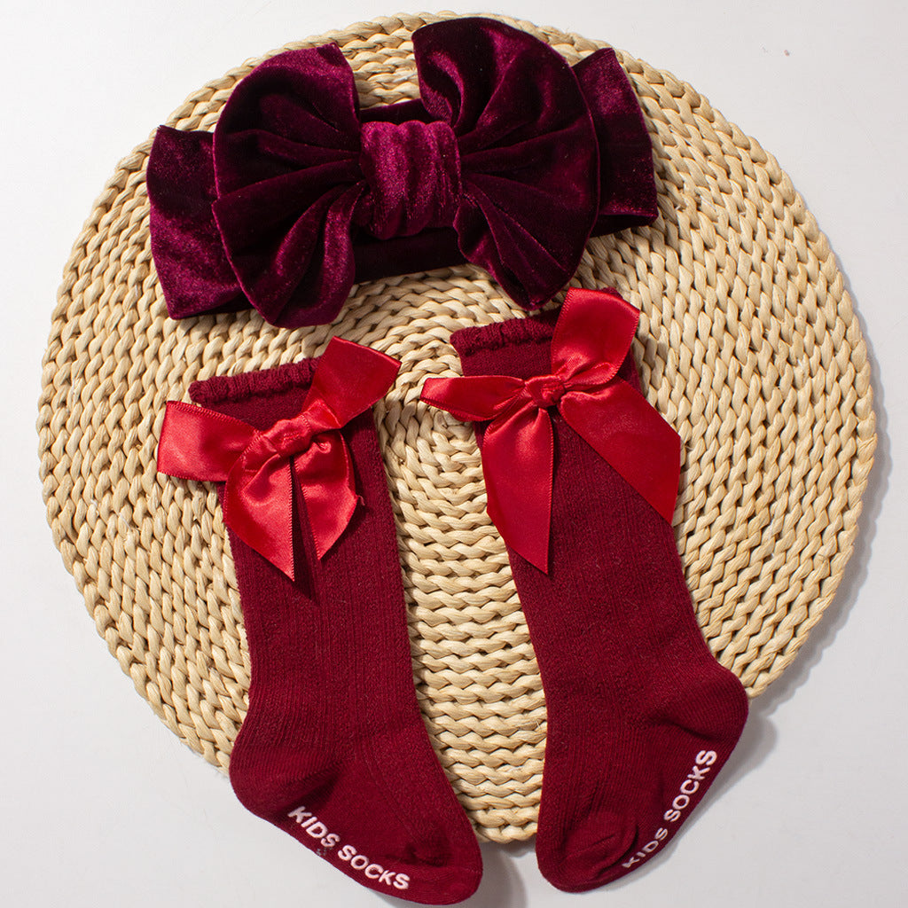 Bandeau et chaussette pour bébé Velvet