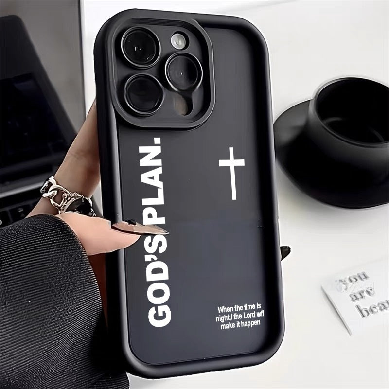 Étui téléphonique en forme de croix avec un design en relief