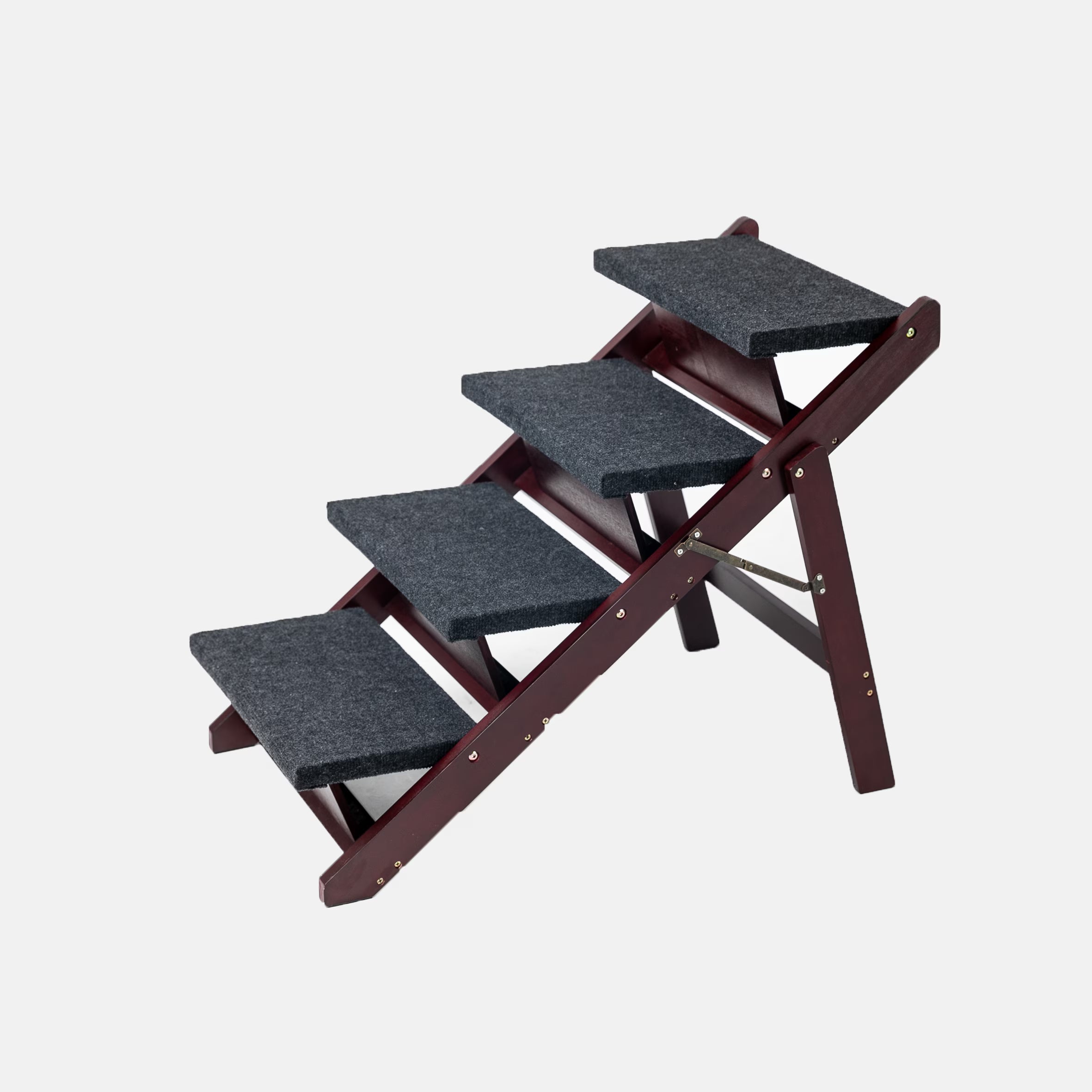 Escaliers de chien en bois Étapes - pliable 4 niveaux Escaliers et rampe pour animaux de compagnie parfait pour les lits et les voitures -