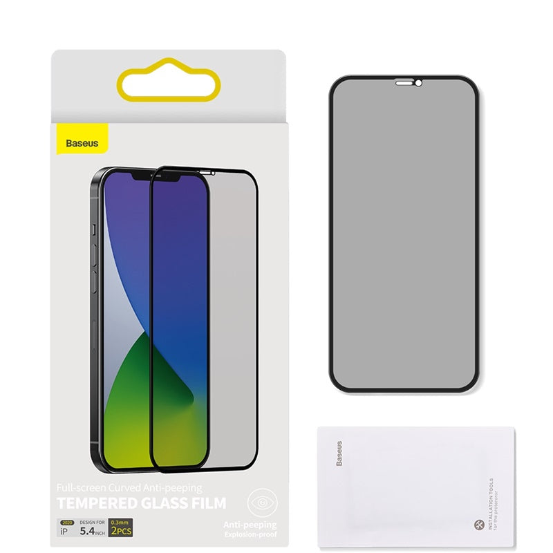 0.3mm Full Screen Curved Privacy Film trempé pour IP 5.4 pouces deux pièces noir