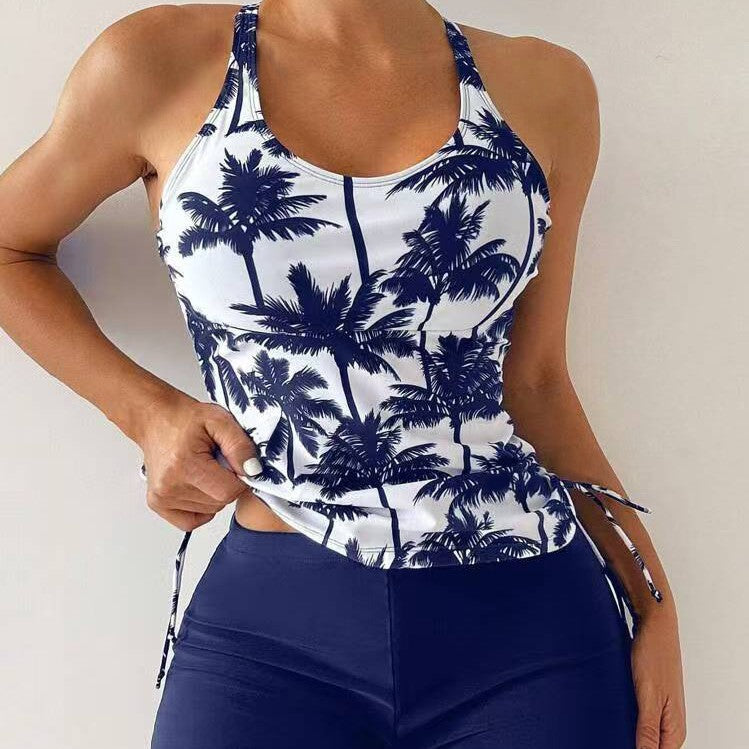 Maillot de bain conservateur féminin avec imprimé cocotier