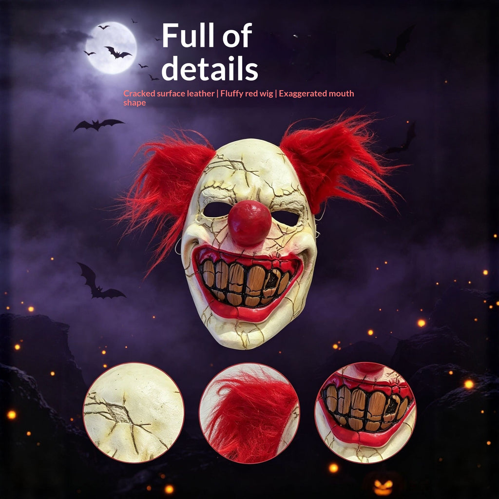 Scary Clown Masque Soft Silicone Halloween fête Prop