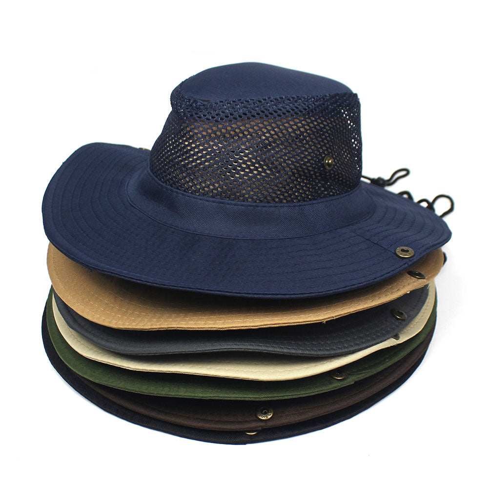 Patchwork Mesh Breathable Bucket Hat Pêche Cyclisme Windproof Protection solaire pliable