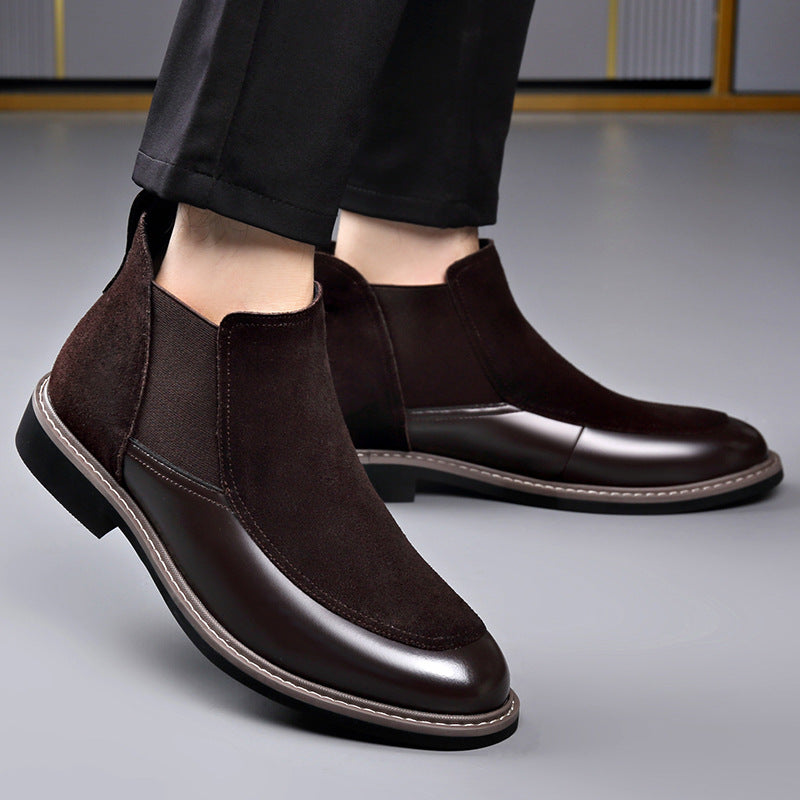 Bottes pour hommes casuales de patchwork chaud doublé de polaire