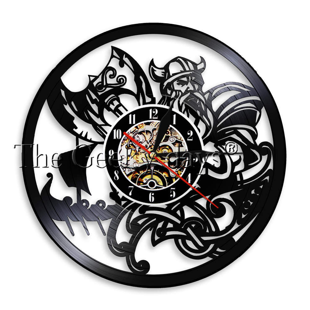 Texte ancien Charm Warrior Vinyl Record Horloge murale