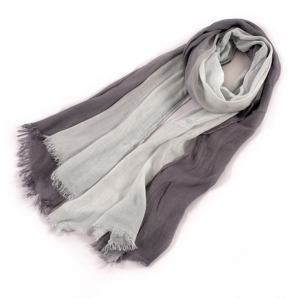 Grande écharpe douce chaud en coton Tassel