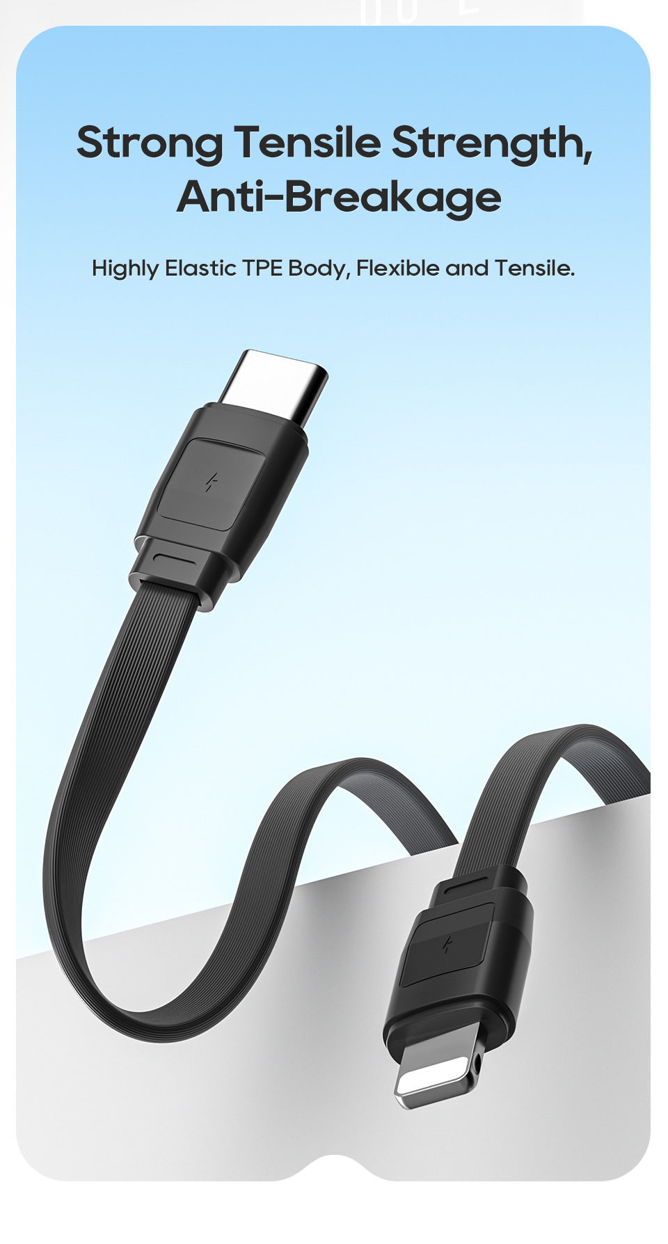 PD22.5W Charge rapide Affichage numérique Alimentation mobile avec câble