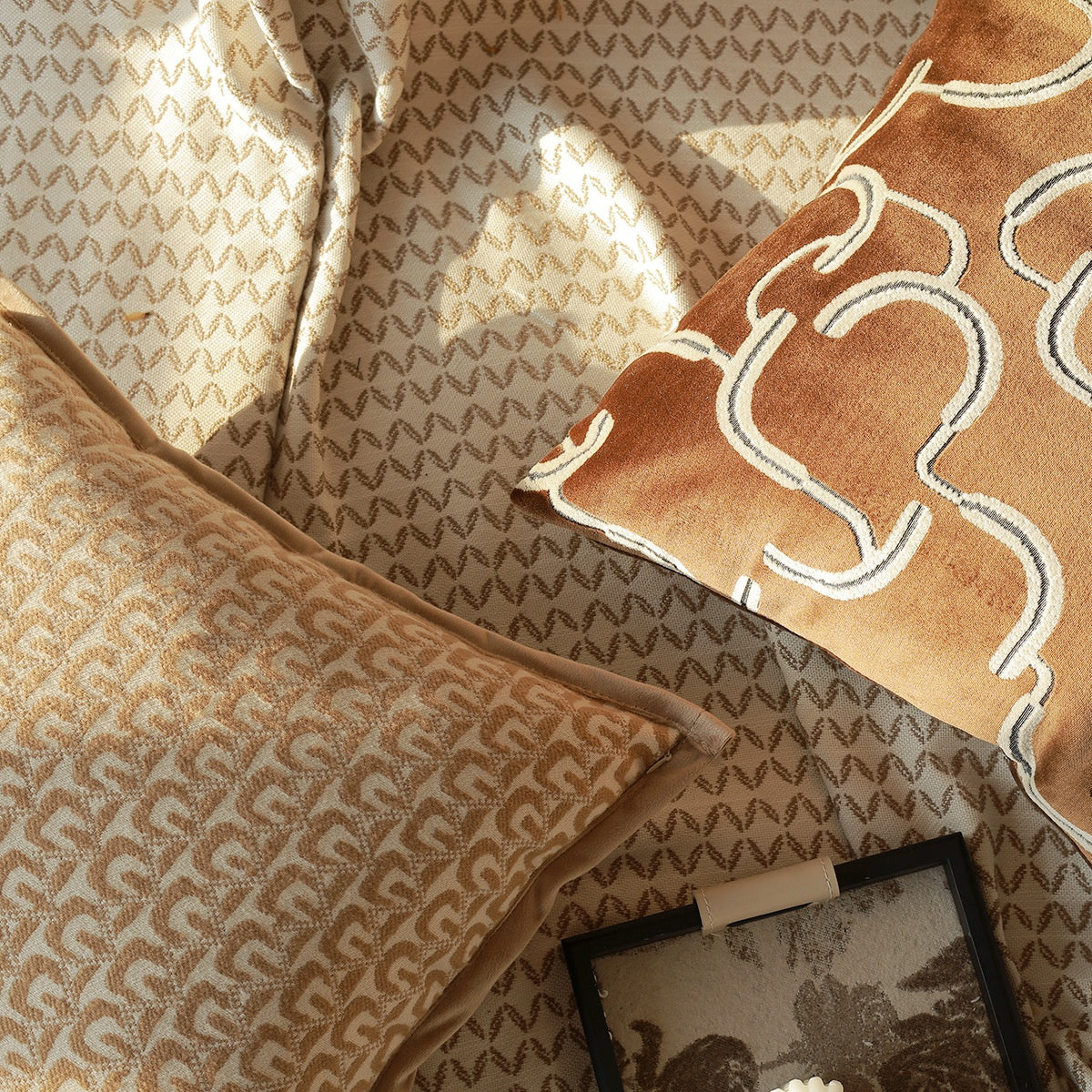 Coussin de canapé brun Couverture Lombaire Oreiller