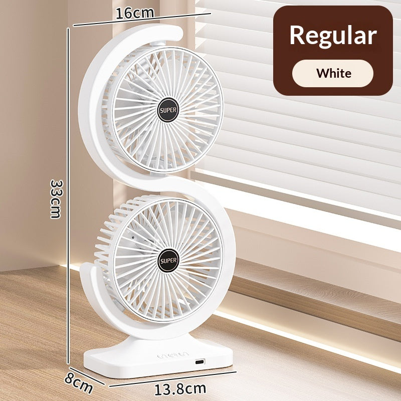 Ventilateur de lumière ambiant à double tête circulant mini