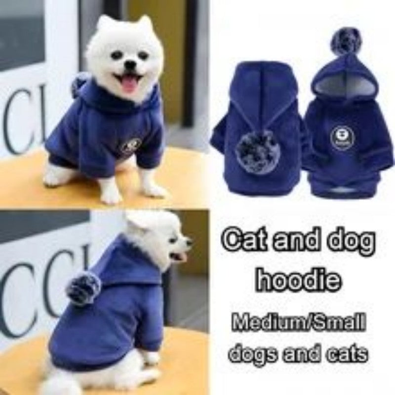 Animaux de compagnie Cat Vêtements Fleece Hairball à capuche Veste Hiver Kitty Petits chiens moyens Chats