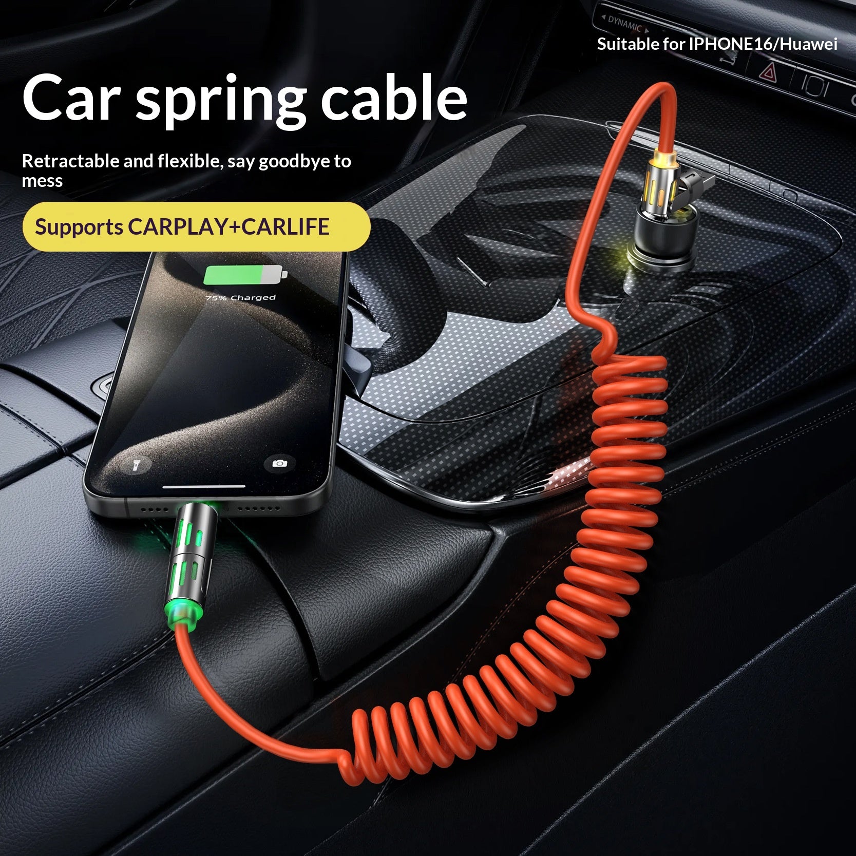 Câble de téléphone Spring Light Bar 4-en-1 65W câble de données