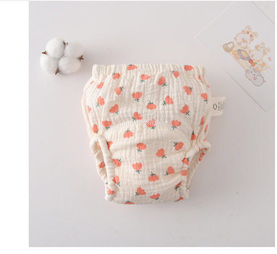 Pantalon d'entrainement en Urine pour bébé en coton Gauze Pantoufles pures à couches