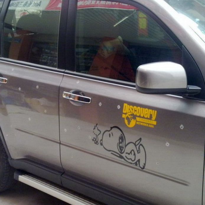 Sticker de voiture à trou de balle simulé de grande taille