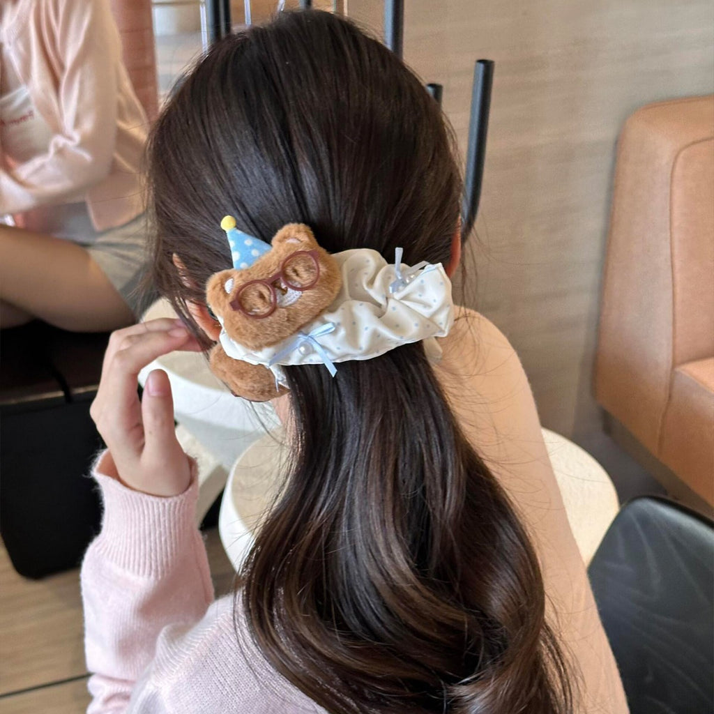 Mignon Polka-dot Petite tête de pince à cheveux ours