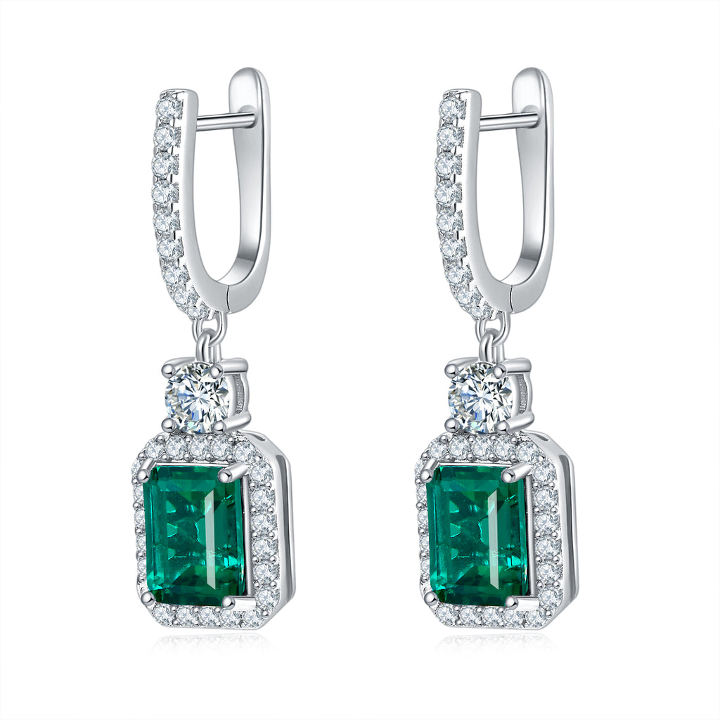 S925 Boucles d'oreilles de lab-grown en argent sterling coupées en gouttes