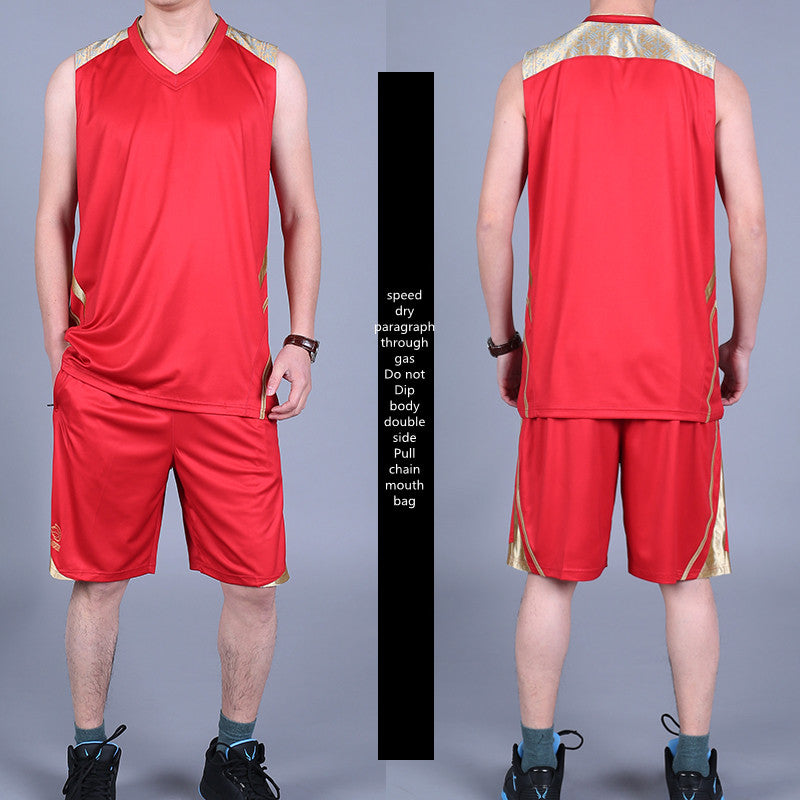 Basketball Sports costumes masculins occasionnels d'été porter sans manches mince vest shorts de course S