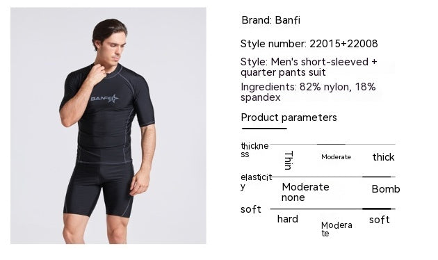Maillot de bain à moitié manches à séchage rapide Snorkeling Surf Maillot de bain