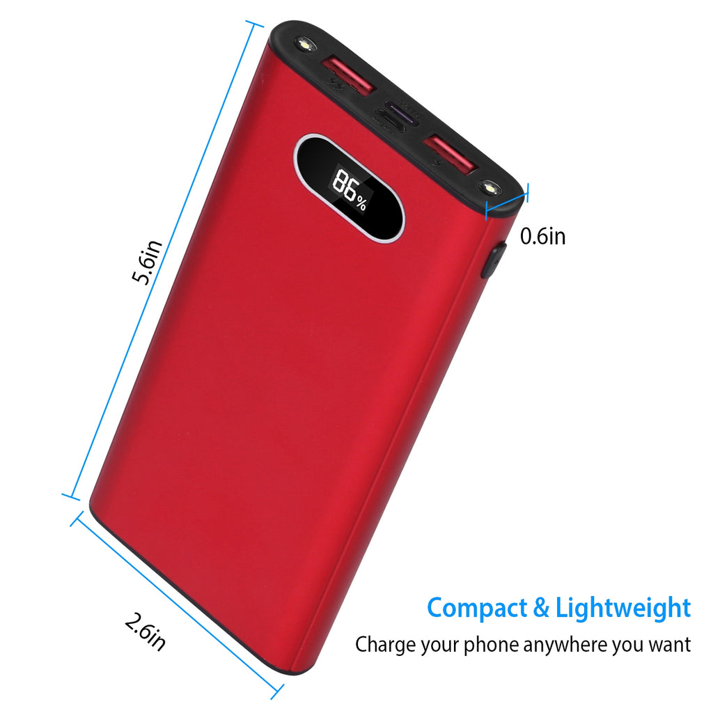Options couleur rouge vert-noir -- 1Pc 20000Mah Power Bank Chargeur Portable Batterie externe