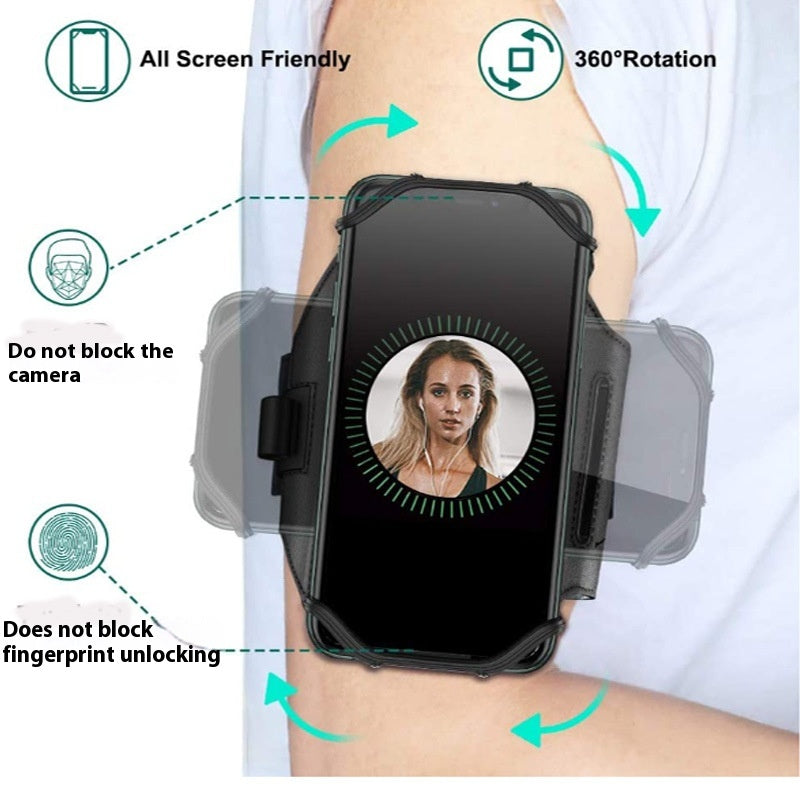 Poignée amovible en silicone pour téléphone portable Armband Wrist Bag Multifonctionnel Arm Sleeve