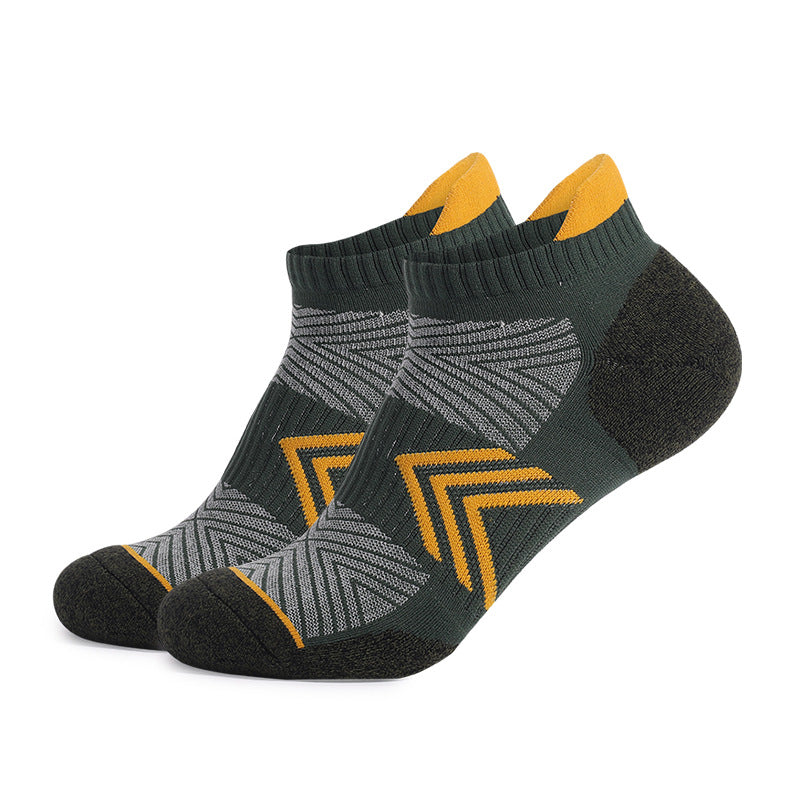Chaussettes de course en coton peigné non glissantes qui emportent la sueur et gardent les pieds respirables