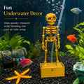 Movable Skeleton Aquarium Ornament, 3D Printed Articulated Skeleton Decor With Swing Treasure Box Base, Fish Tank Underwater Landscape Decoration