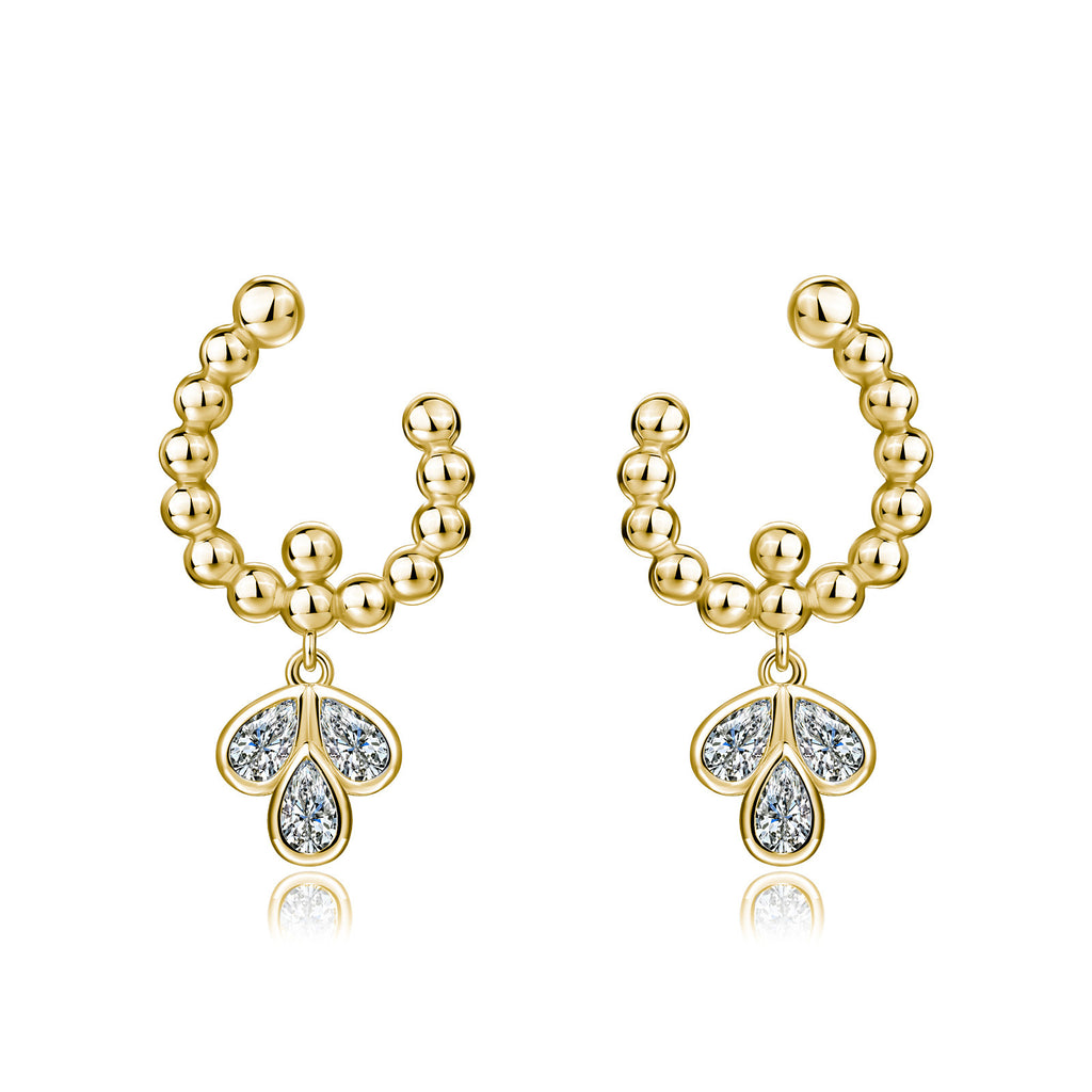 S925 Boucles d'oreilles perlées en argent sterling