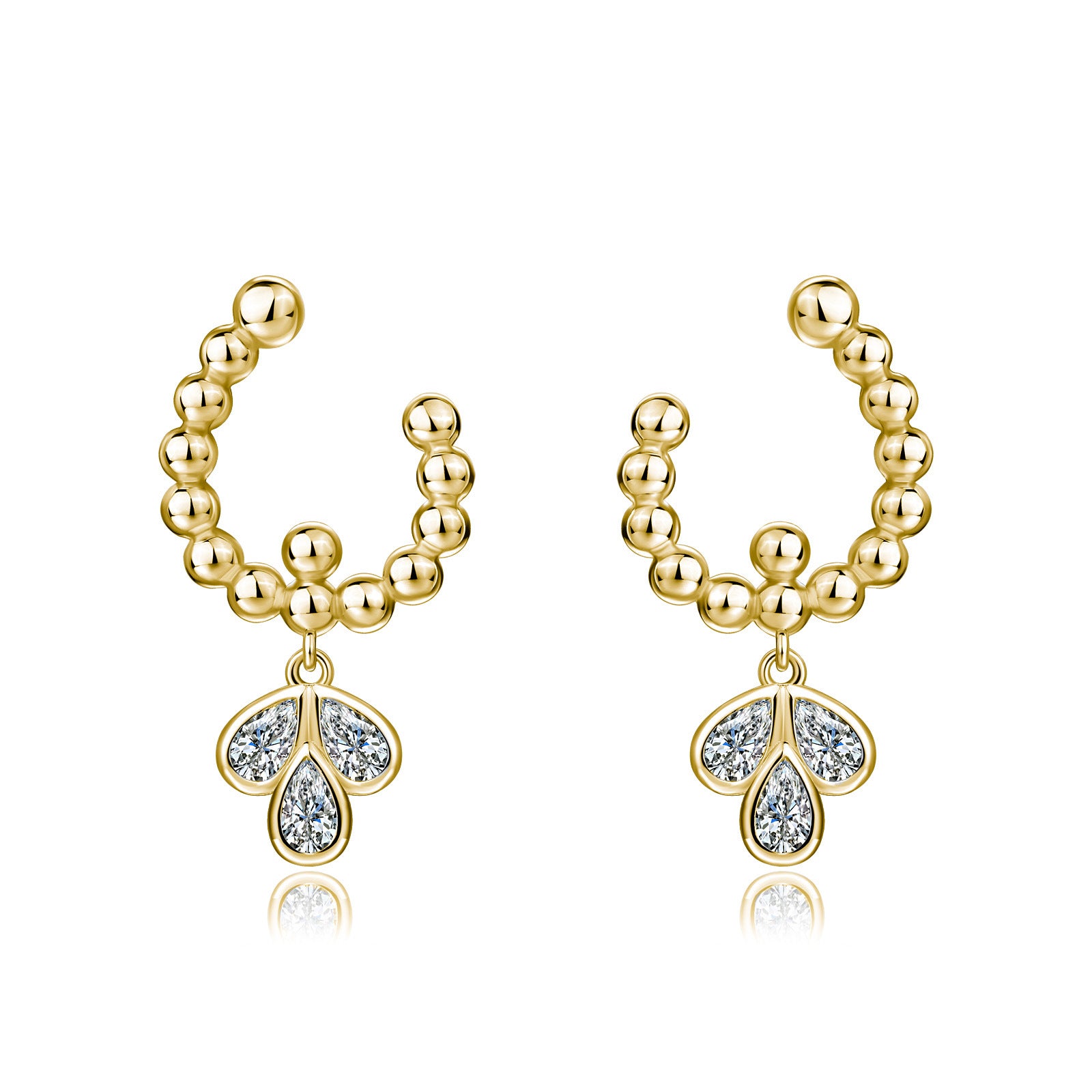 S925 Boucles d'oreilles perlées en argent sterling