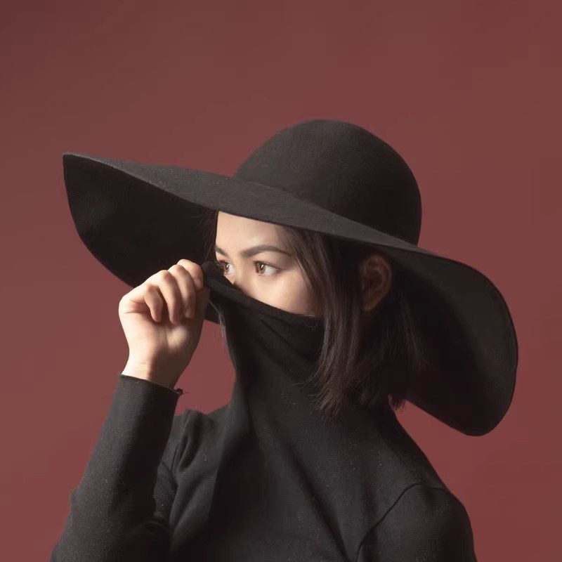 Chapeau de soleil pliable en laine casual pour femmes