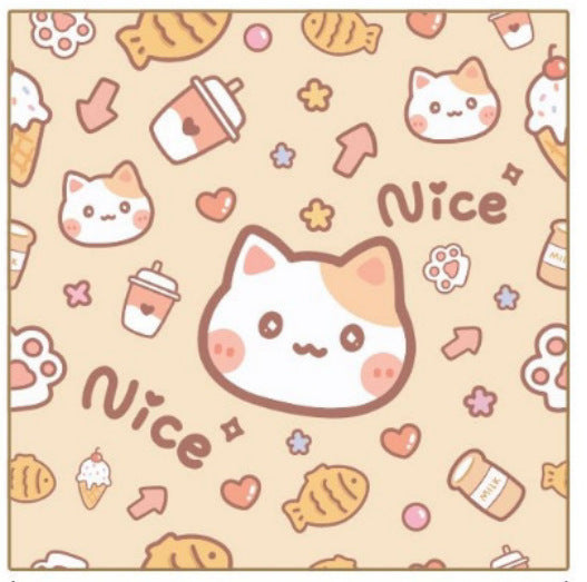 Simple Cartoon Imprimé Cat Cloth Sac cosmétique