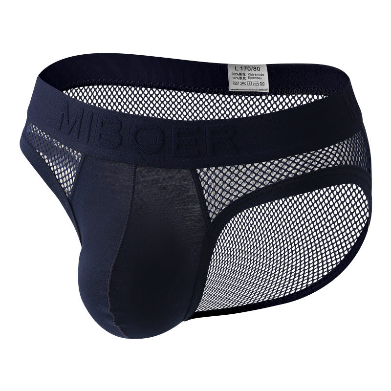 Sexy hommes slips hauts élastique Mesh bas taille culottes
