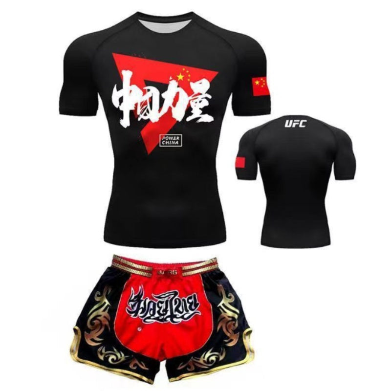 Sanda Formation Vêtements Boxing Fighting Boxing Tight vêtements de séchage rapide