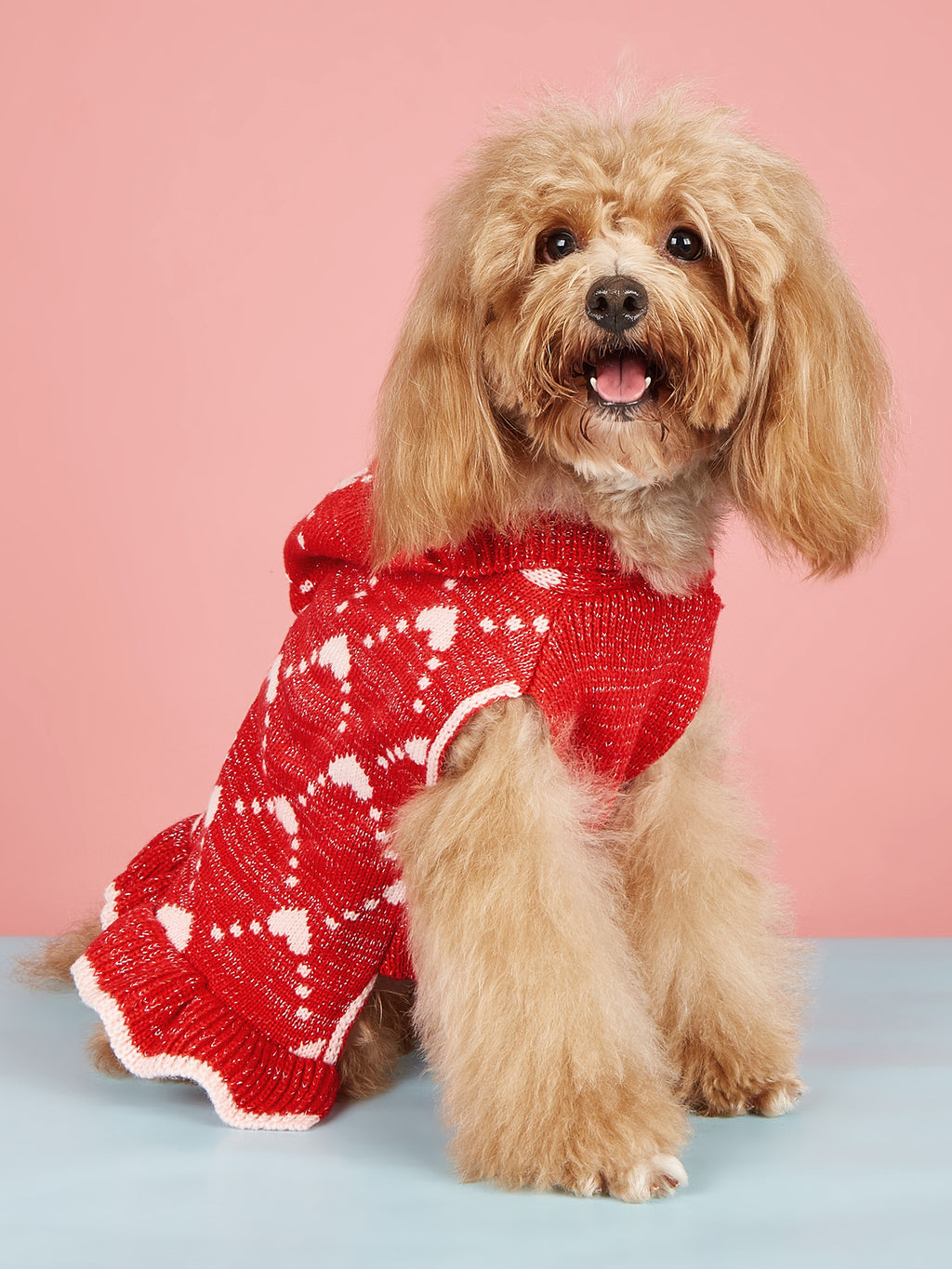 Petit chien sweater Hoodies Robe Hiver tricot mignon vêtements coeur Puppy vêtements