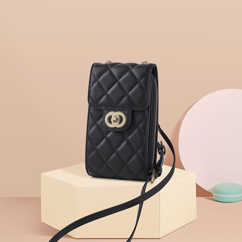 Mini en cuir pour femmes Sac de téléphone portable classique Sac Messenger