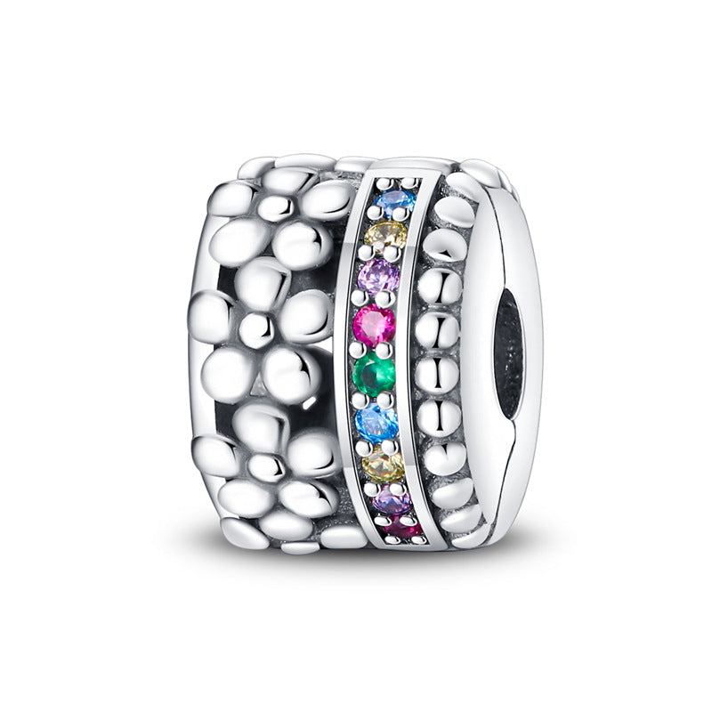 Argenté coloré Zircon Accent perles bracelet bricolage Charm