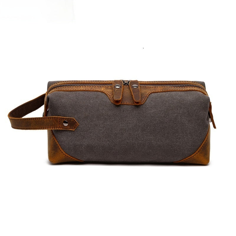 Toile et Crazy Horse Cuir Durable Sac de toilette portable