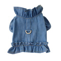 Animaux de compagnie Jeans Robe Habillement Dog Ruffles Vest Pet Harness Denim Robe Puppy Bleu Jeans Vêtements