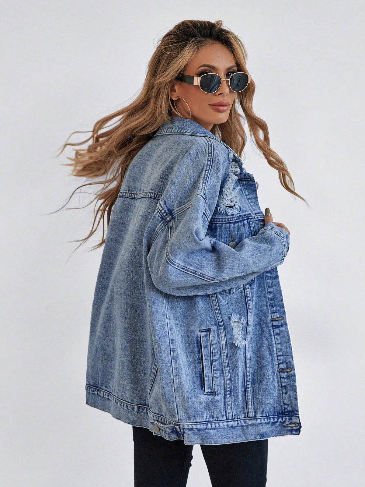 L'Europe et les États-Unis Amazon Commerce extérieur Femmes Denim Coat Mode Denim Veste