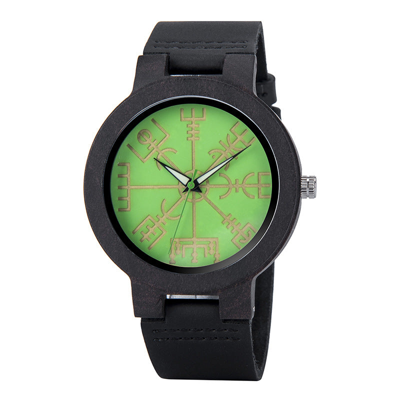 T84 Montre décorative en quartz en bois