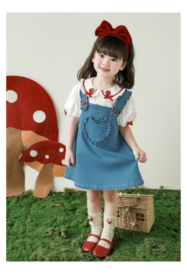 Bébé fille Cowboy amour polyvalent robe simple