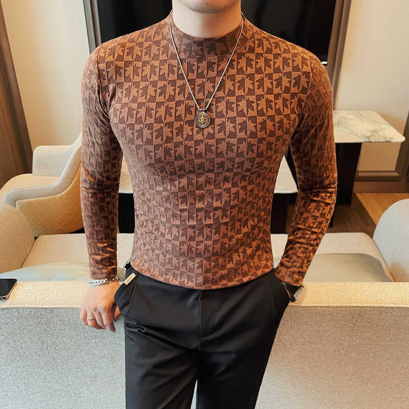 T-shirt de mode en col demi-haut pour hommes