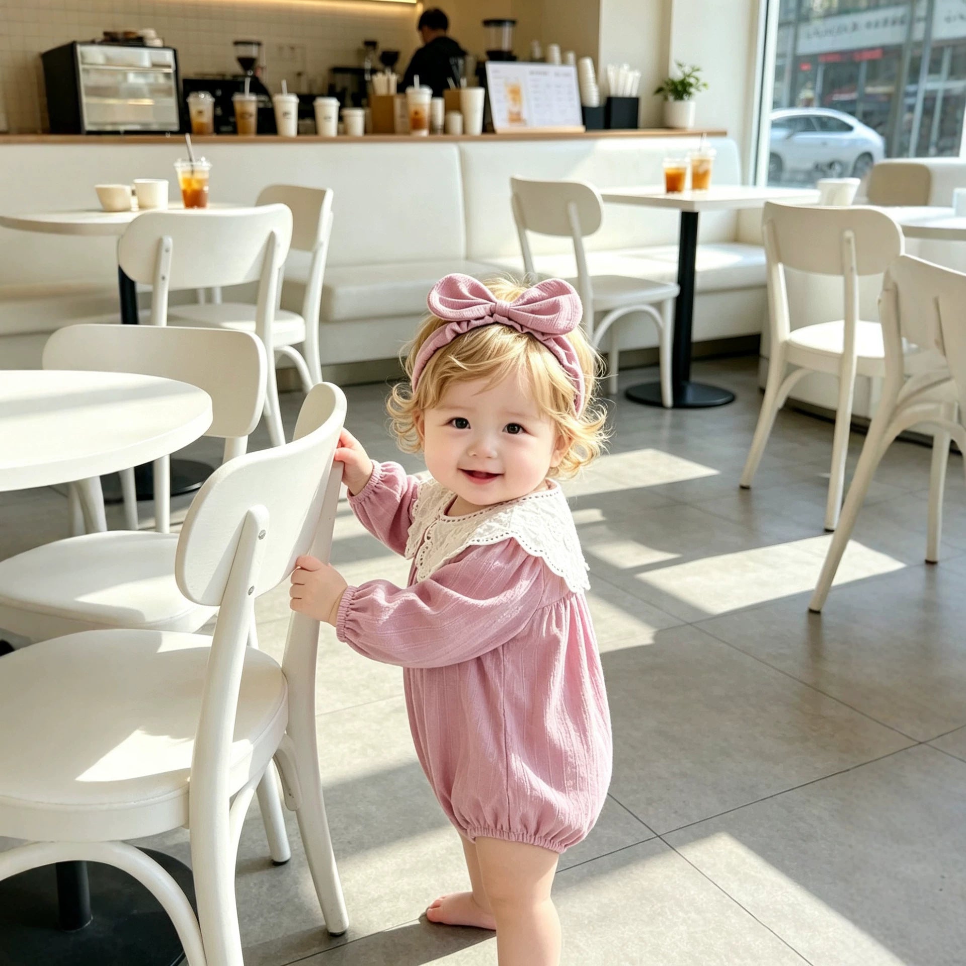 Robe de fille à manches longues sans capuche