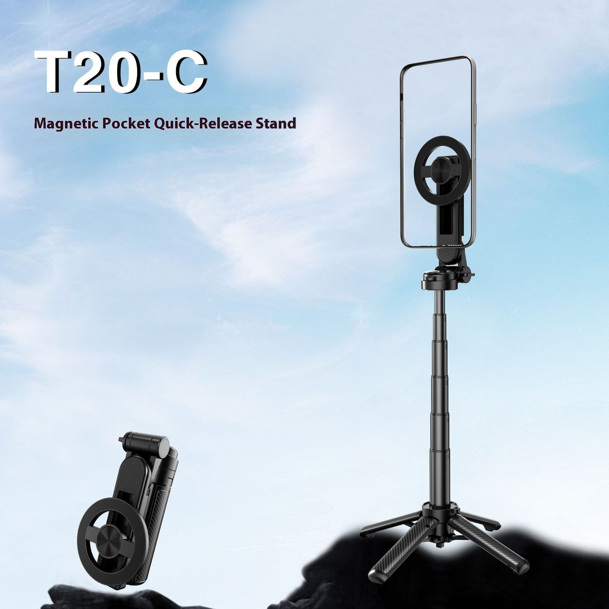 Portable Selfie Timer Cell Phone Holder Bracket Magsafe Camera Grip