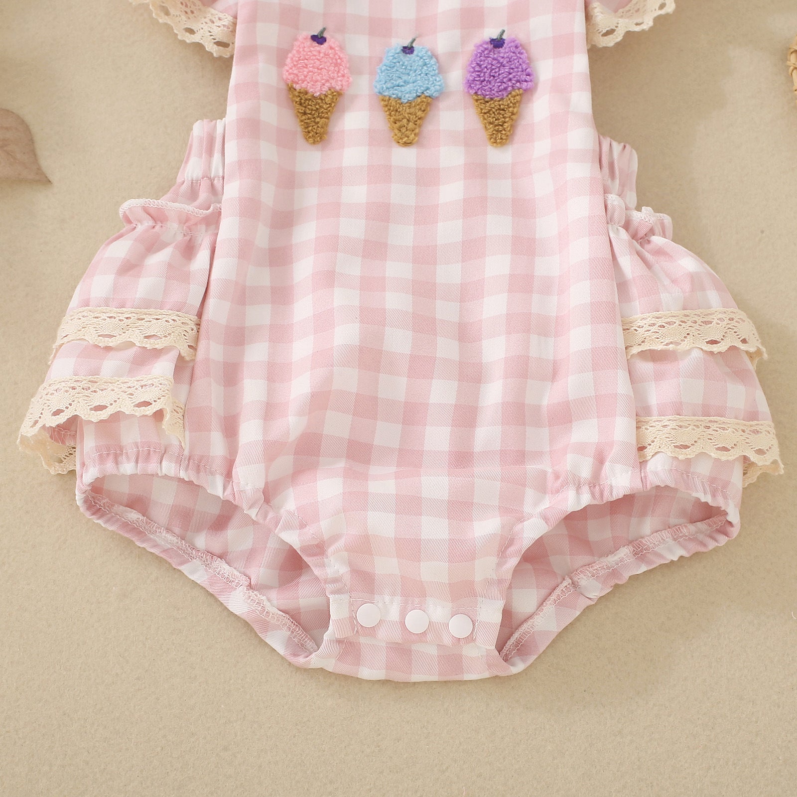 Sangle d'été combinaison de saut Plaid filles Romper