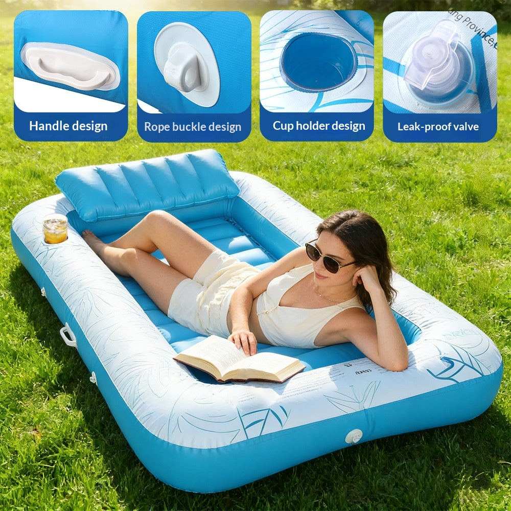 Raft flottant double gonflable avec oreiller