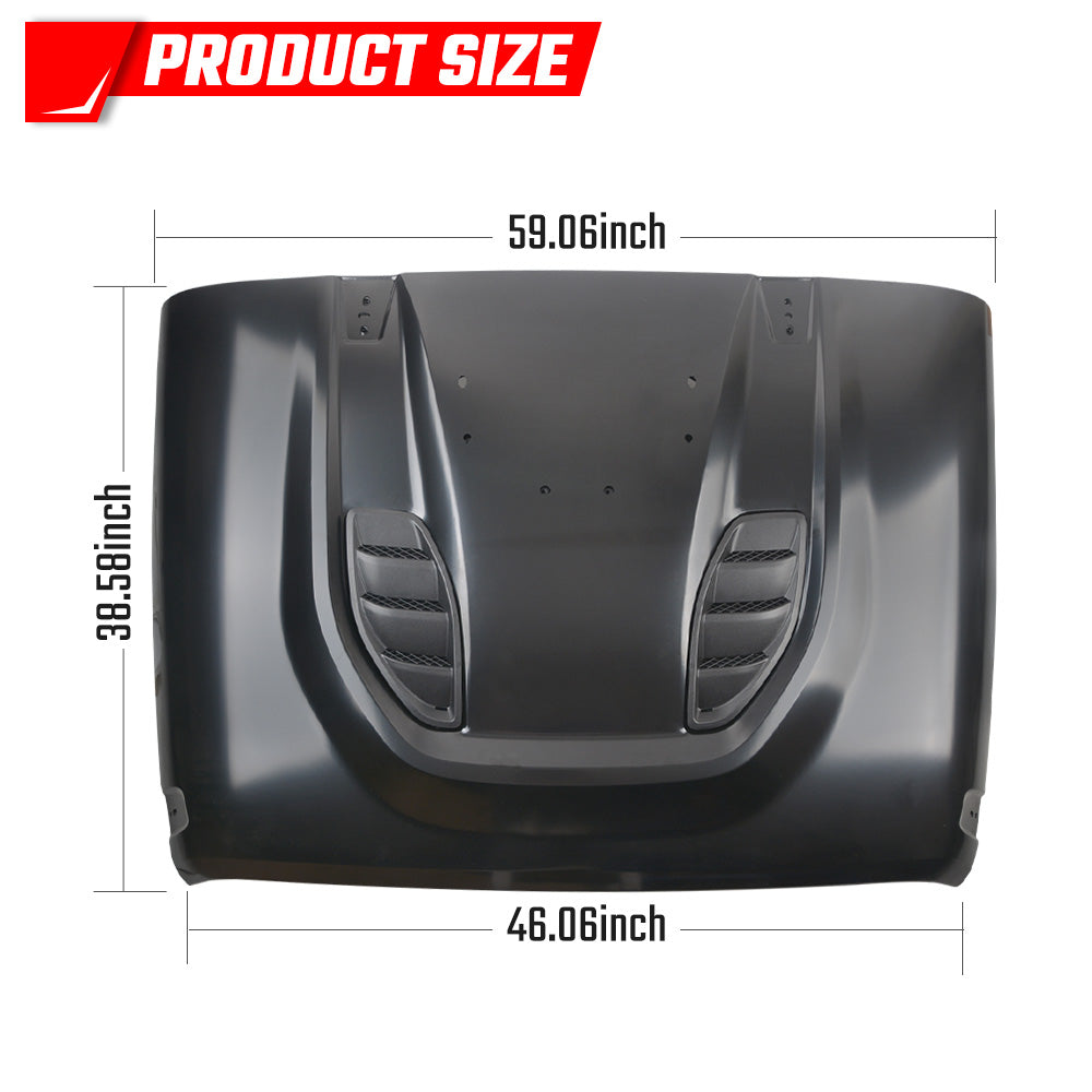 Hottes de remplacement en métal compatibles avec Wrangler JK JKU