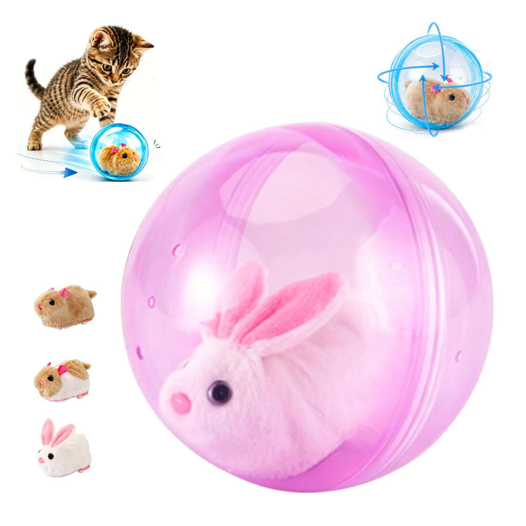 Ballon de chat interactif auto-roulant Réaliste Animal en mouvement automatique Rolli de chat