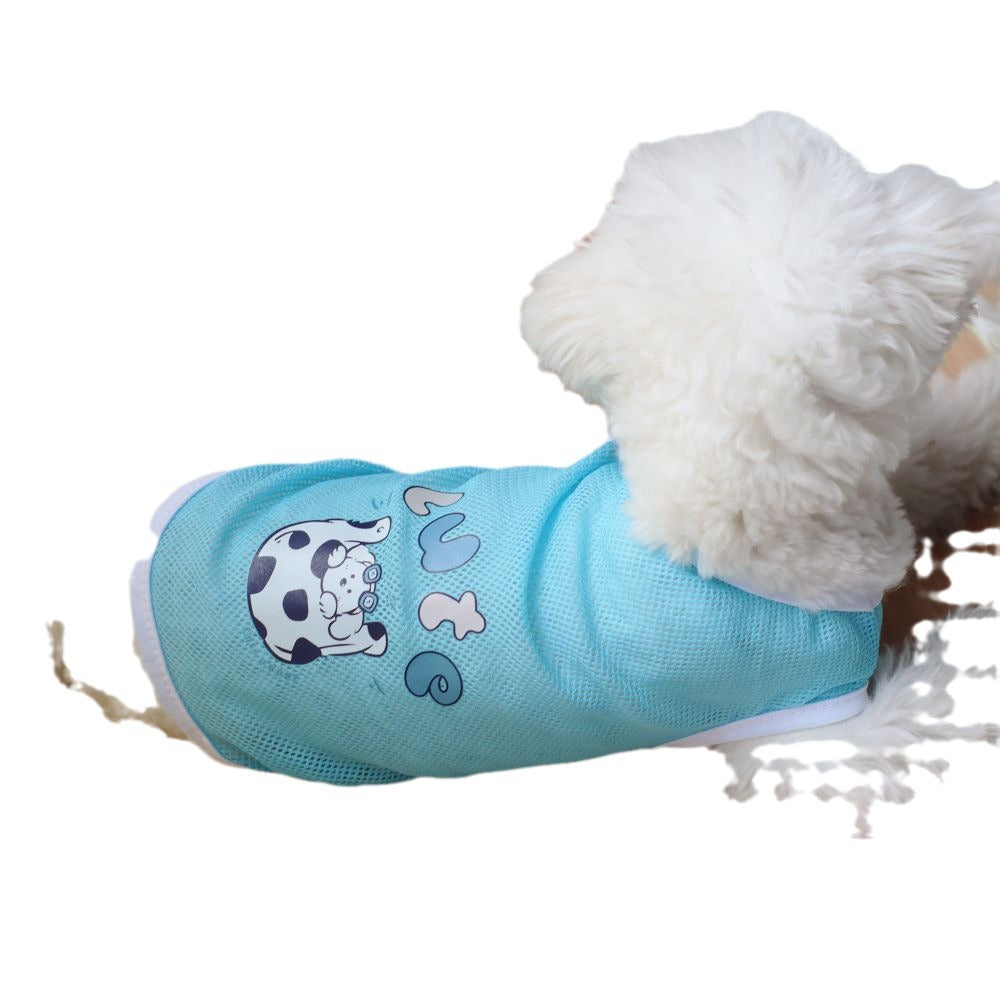 Le printemps et l'été Grille Pet Mignon Dessin animé imprimé Veste