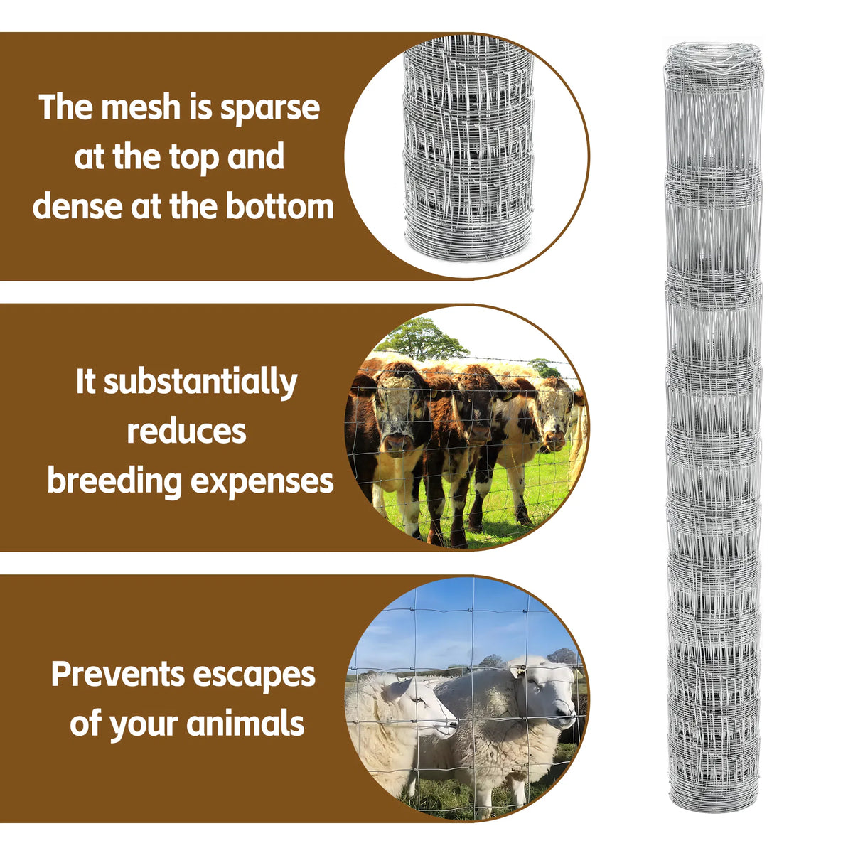 5x164 ft Enfermements de ferme de tissage avancé Long terme et sécurisé de ferme galvanisée
